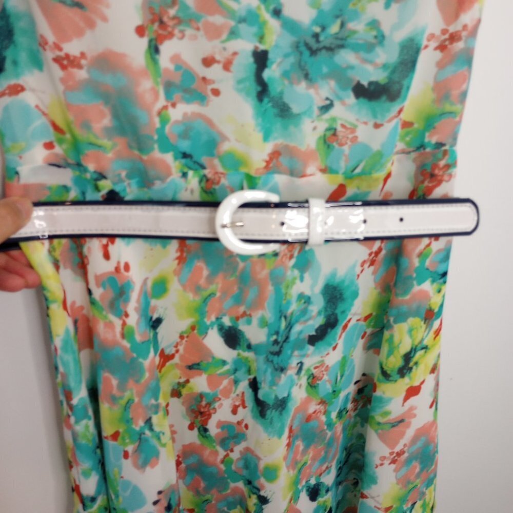 Evan Picone Black Label Watercolor Floral Midi Dress - Picture 5 of 12